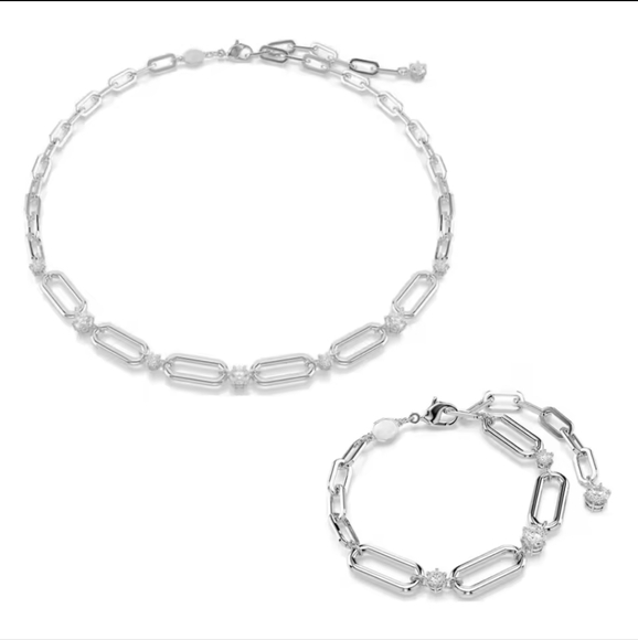 GORGEOUS SWAROVSKI CONSTELLA Silver Necklace and Bracelet Set - Picture 1 of 1